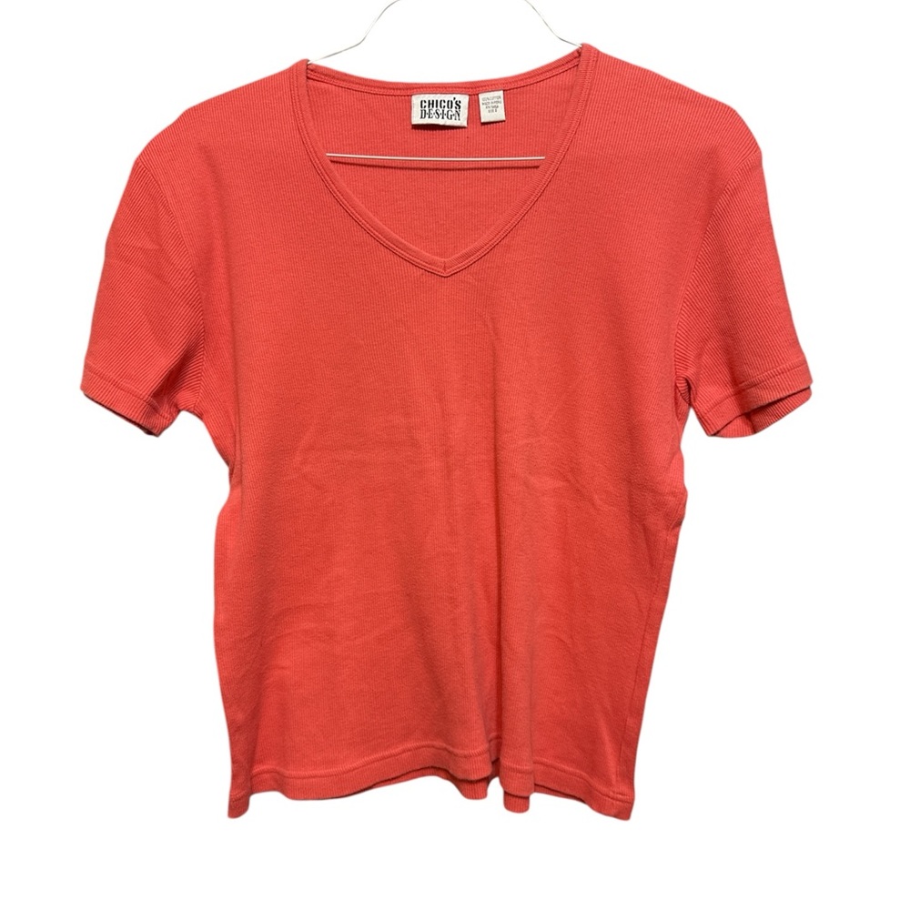 Chico's Vibrant Coral V-Neck Top